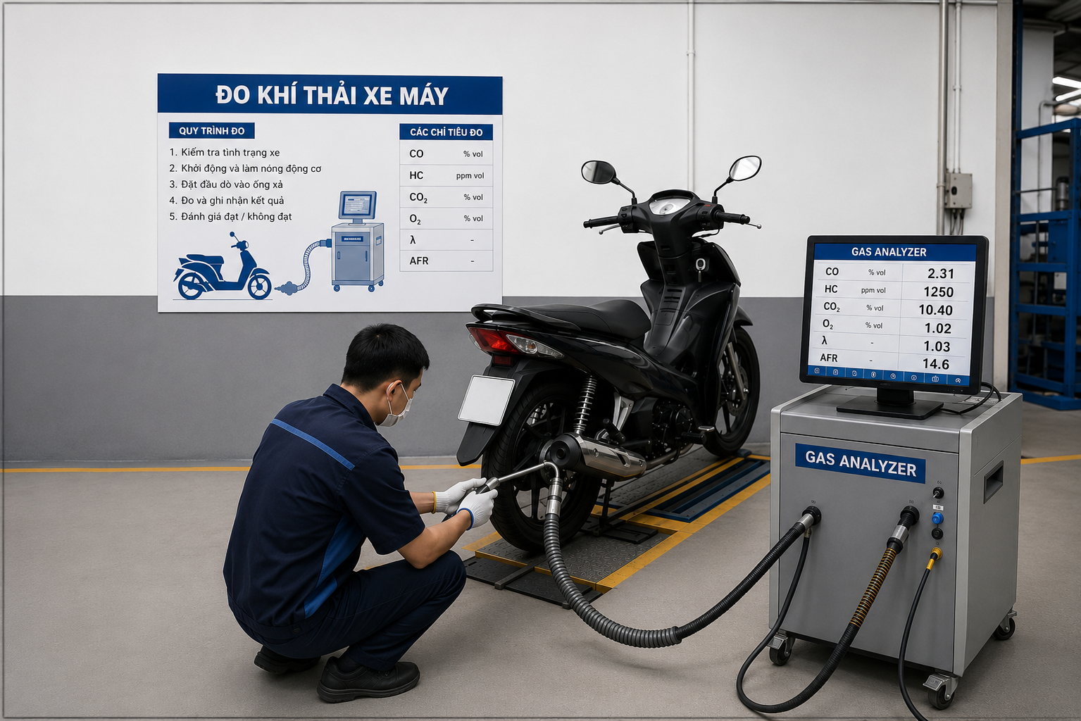 Cơ sở kiểm định khí thải xe máy